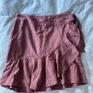 Women's Mauve Ruffle Wrap Skirt